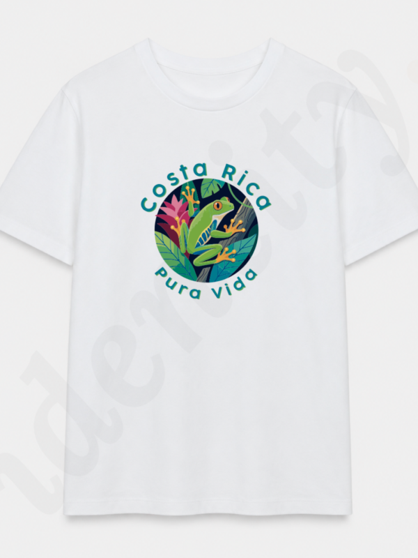 Camiseta Costa Rica Pura Vida con rana tropical