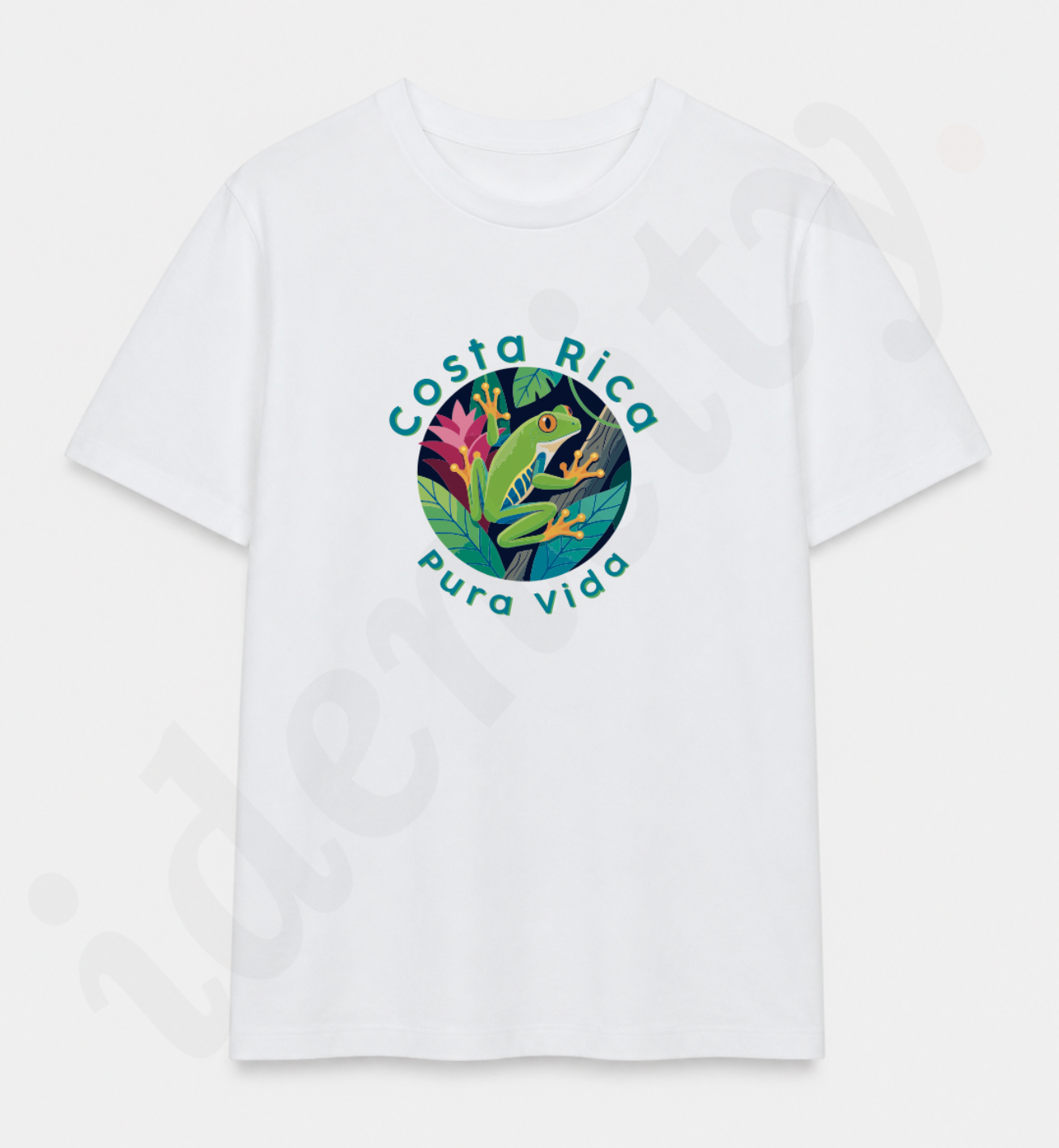 Camiseta Costa Rica Pura Vida con rana tropical