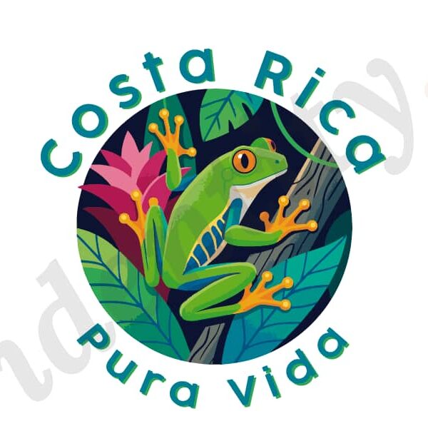 Camiseta Costa Rica Pura Vida con rana tropical
